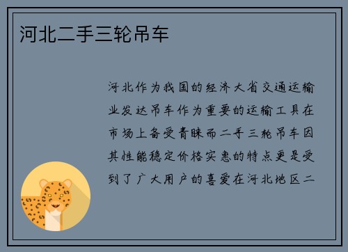 河北二手三轮吊车